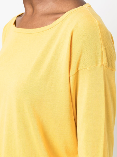 Shop Drumohr Round-neck Long-sleeve Jumper In Yellow
