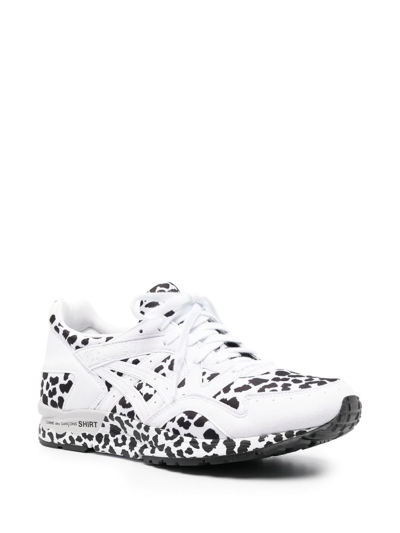 Shop Comme Des Garçons Shirt X Asics Leopard-print Sneakers In White