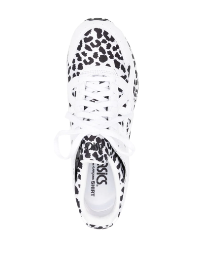 Shop Comme Des Garçons Shirt X Asics Leopard-print Sneakers In White