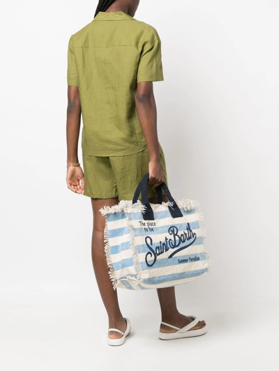Shop Mc2 Saint Barth Logo Top-handle Tote Bag In Blue