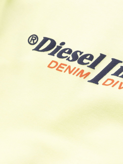 Shop Diesel D-robbie-ind Sweatshirt Dress In Yellow