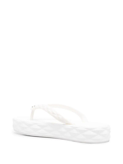 Shop Jimmy Choo Diamond Flip-flop Sandals In White