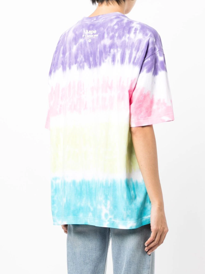 Shop Aape By A Bathing Ape Tie Dye-print T-shirt In Mehrfarbig