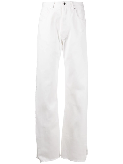 Shop Almaz High-waist Side Slit Jeans In White