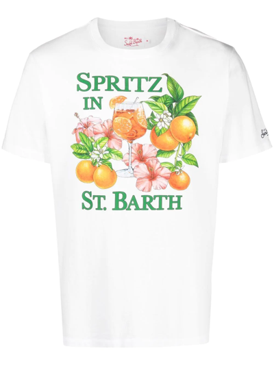 Shop Mc2 Saint Barth Eloise Spritz-print T-shirt In White
