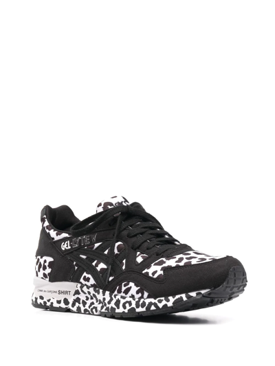 Shop Comme Des Garçons Shirt Leopard-print Lace-up Sneakers In Black