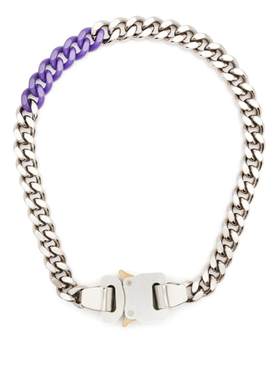 Shop Alyx Classic Chain-link Necklace In Mty0005 Silver/purple