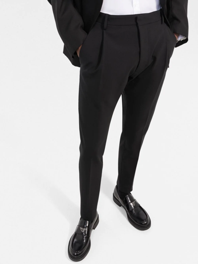 Dsquared2 Dan Stretch-fit Wool Trousers In Schwarz