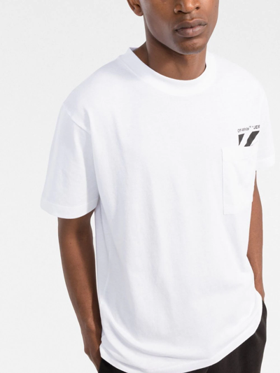 Shop Off-white Diag-stripe Cotton T-shirt In Weiss