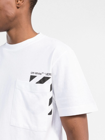 Shop Off-white Diag-stripe Cotton T-shirt In Weiss
