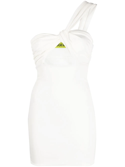 Shop Gauge81 Cut-out One Shoulder Dress In Weiss