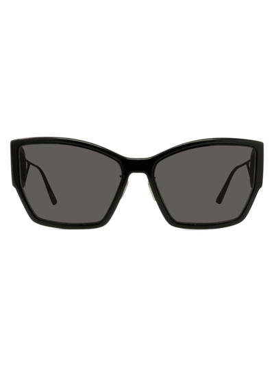 Shop Dior Women's 30montaigne B2u 60mm Rectangular Sunglasses In Black