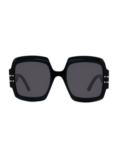 Shop Dior Women's Signature S1u 55mm Square Sunglasses In Black