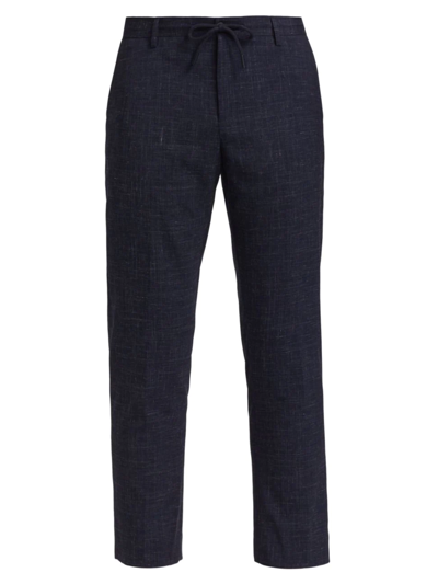 Shop Saks Fifth Avenue Men's Collection Linen Pants In Navy