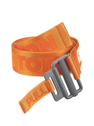 Shop Heron Preston Men's Hp Buckle Tape Belt In Orange Grey