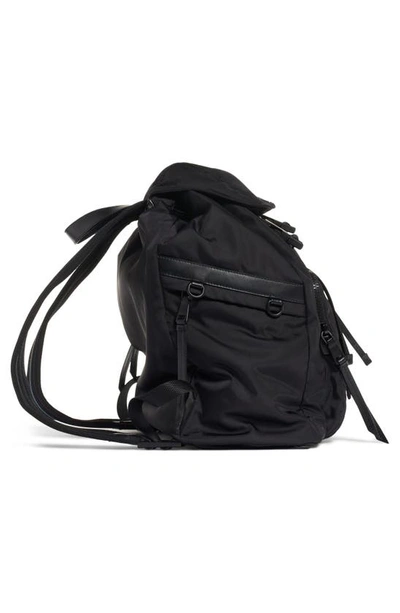 Shop Prada Tessuto & Calfskin Leather Backpack In Nero