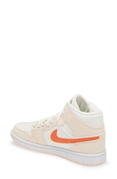 Shop Jordan Air  1 Mid Se Sneaker In Sail/ Orange/ Orange Quartz