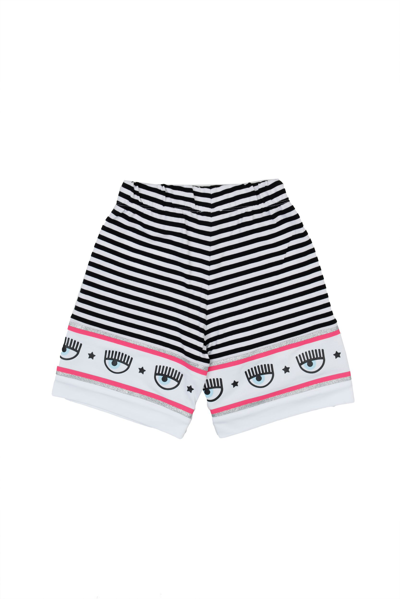 Shop Chiara Ferragni Girls White Cotton Shorts