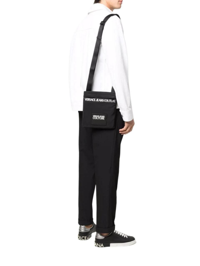 Shop Versace Jeans Men's Black Polyurethane Messenger Bag