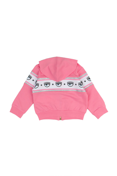 Shop Chiara Ferragni Baby Girls Pink Cotton Sweatshirt