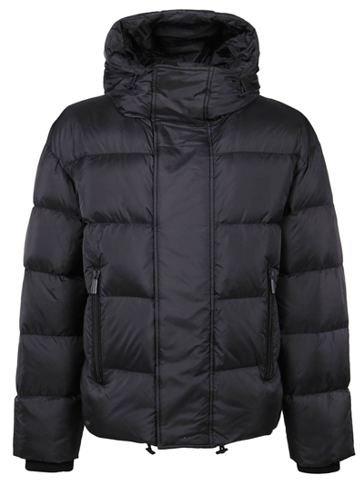 Dsquared2 Nylon Down Jacket With Logo Patch In Black