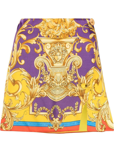 Shop Versace Women's Gold Viscose Skirt