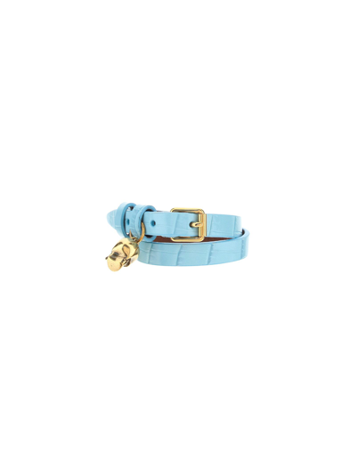 Shop Alexander Mcqueen Women's Light Blue Other Materials Bracelet