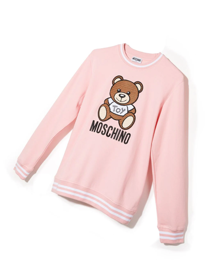 Shop Moschino Teddy Bear Motif Sweatshirt In Pink