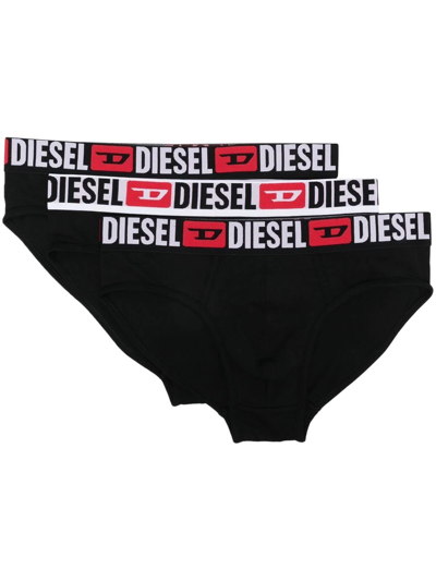 Shop Diesel Umbr-andre Briefs (pack Of Three) In Black