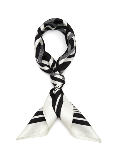 Shop Joseph 'aline' Branded Silk Scarf In White