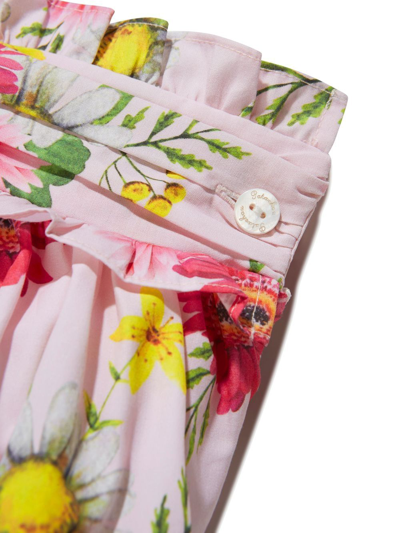 Patachou Floral-print Cotton Mini Skirt In Pink