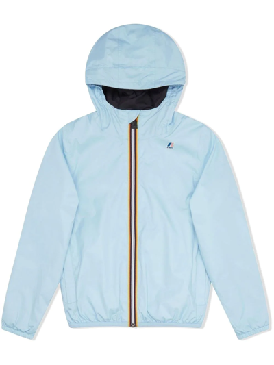 Shop K-way Teen Hooded Rain Jacket In Blue