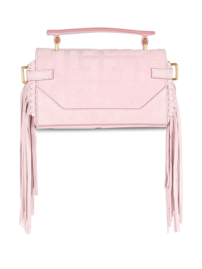 Balmain B-buzz 19 Fringed Shoulder Bag In Pink