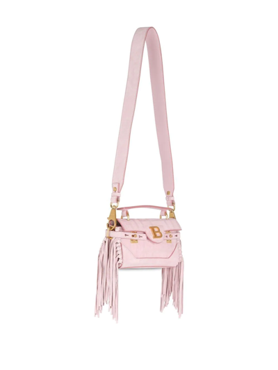 Balmain B-buzz 19 Fringed Shoulder Bag In Pink