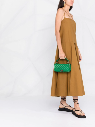 Shop Valentino Rockstud Spike Shoulder Bag In Green