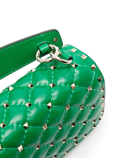 Shop Valentino Rockstud Spike Shoulder Bag In Green