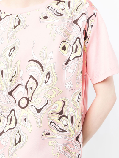 Shop Emilio Pucci Africana Abstract-print T-shirt In Pink