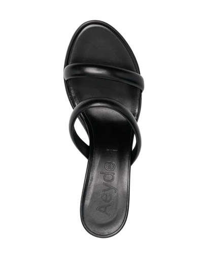 Shop Aeyde Double-strap Leather Sandals In Black