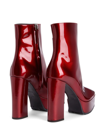 Shop Giuseppe Zanotti Morgana Platform Ankle Boots In Red
