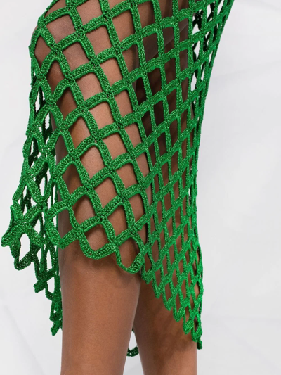 Shop Cult Gaia Open-knit Pencil Skirt In Green