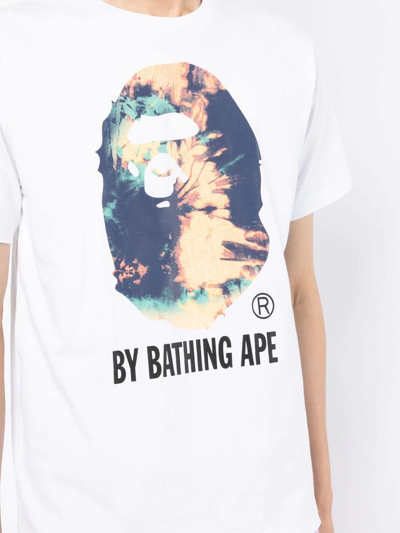 Shop A Bathing Ape Ape Tie-dye Printed T.shirt In White