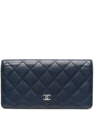 CHANEL Pre-Owned diamond-quilted Trifold Wallet - Farfetch