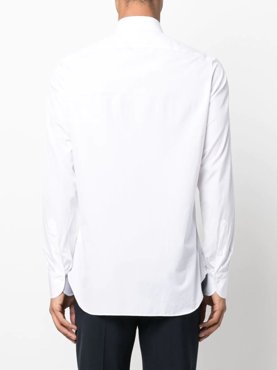 Shop Finamore 1925 Napoli Long-sleeve Poplin Shirt In White
