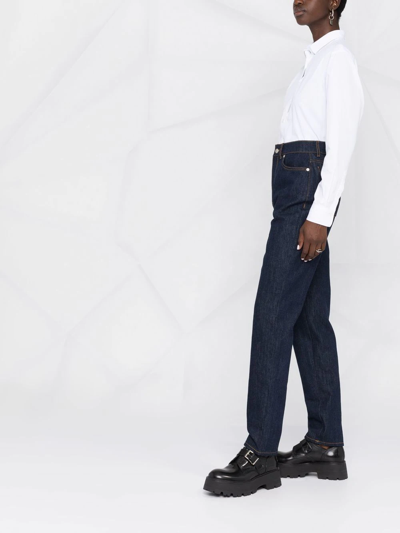 Shop Alexander Mcqueen High-waisted Straight-leg Jeans In Blue