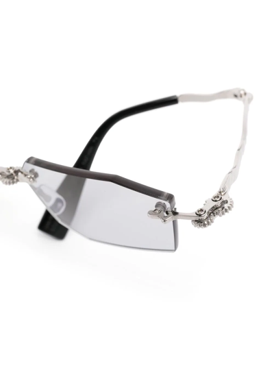 Kuboraum H40 Rectangle-frame Sunglasses In Silver
