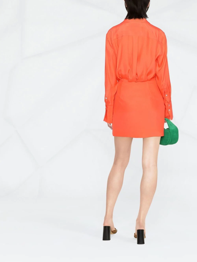 Shop Gauge81 Gathered-detail Shirt Dress In Orange
