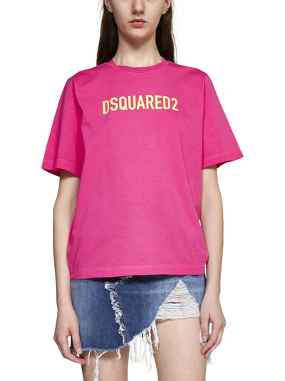 Shop Dsquared2 T-shirt In Wide Rose