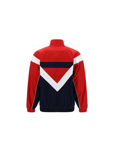 Men's Colorblock V-stripe Track Jacket In Bianco/navy/rosso
