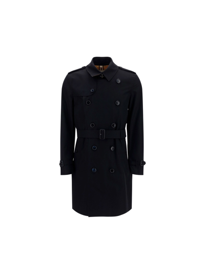 Shop Burberry Kensington Trench In Black