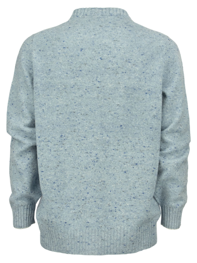 Shop Brunello Cucinelli Crew-neck Sweater In Wool And Cashmere Mix In Light Blue